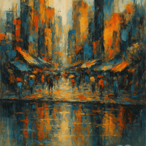 Echoes of Lagos” – Contemporary Mixed Media Painting